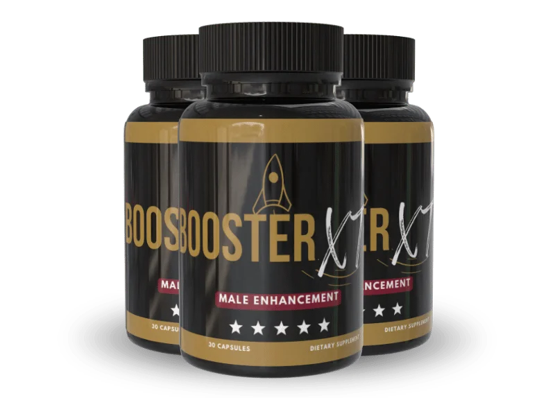 Three-bottle bundle of Booster XT capsules, representing a popular 90-day supply to maintain consistent energy and stamina support.